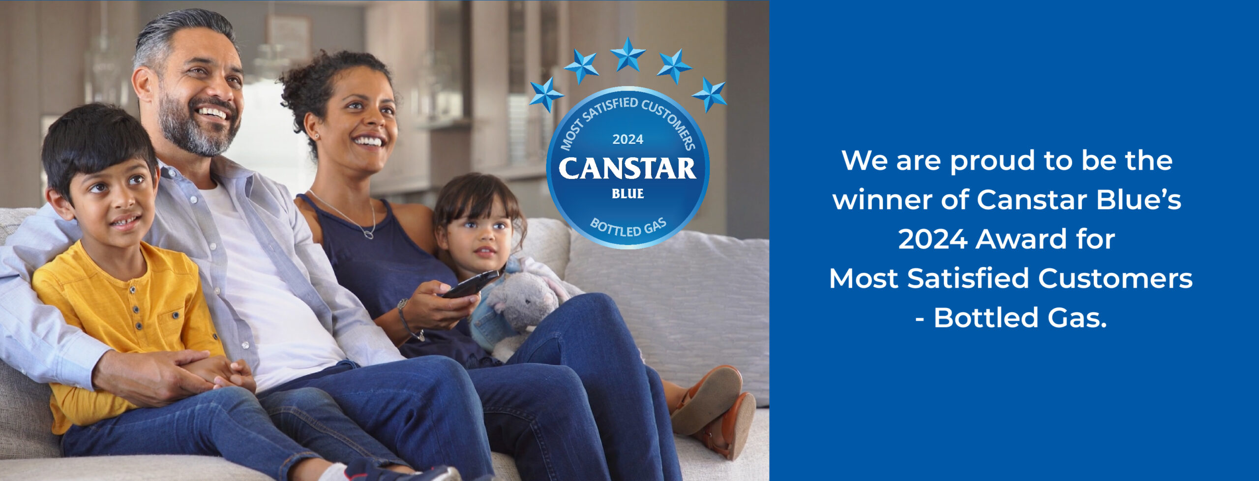 Rockgas is the winner of Canstar Blue’s 2024 Award for Most Satisfied Customers | Bottled Gas